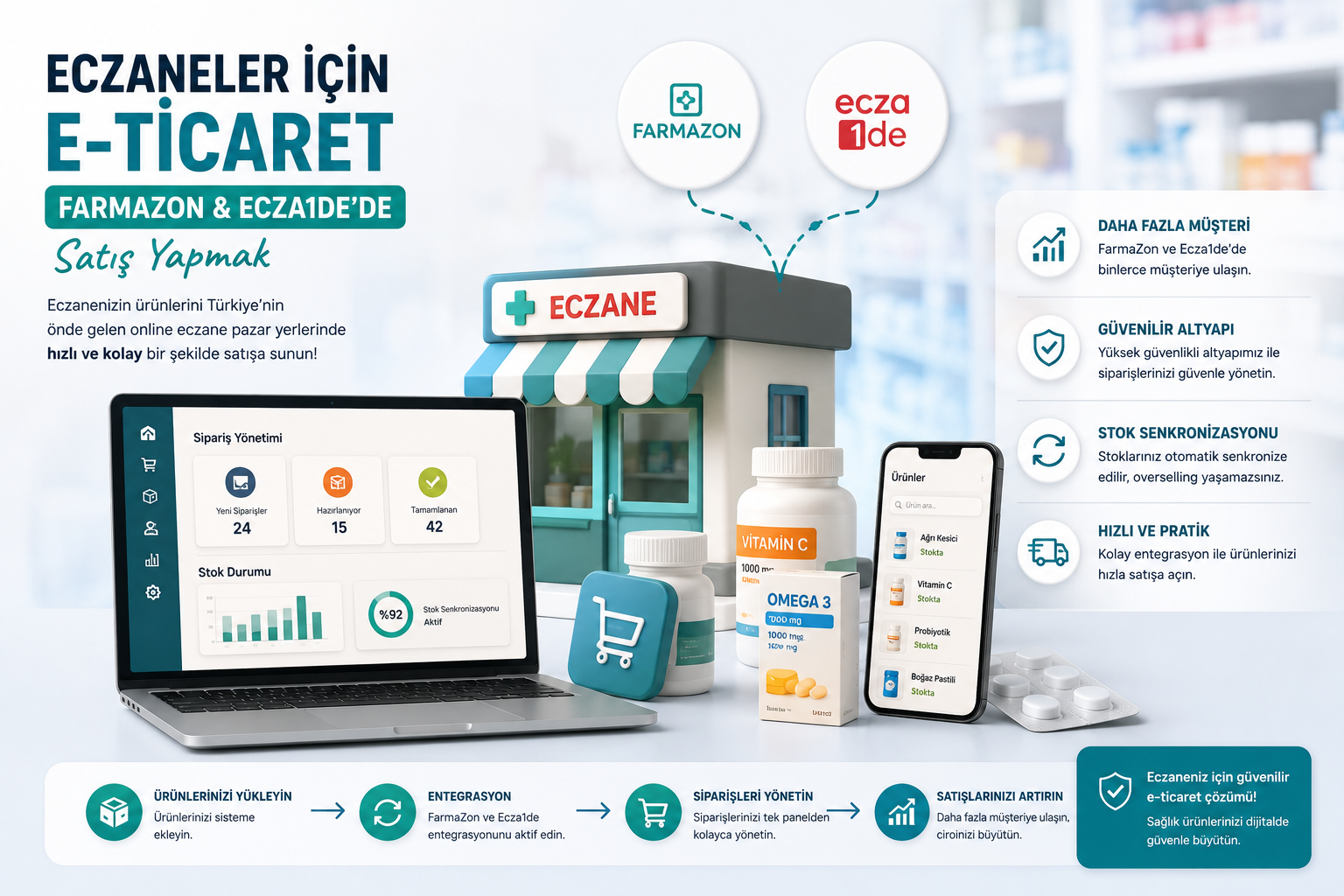 Eczaneler İçin E-ticaret: Farmazon ve Ecza1’de Satış Yapmak