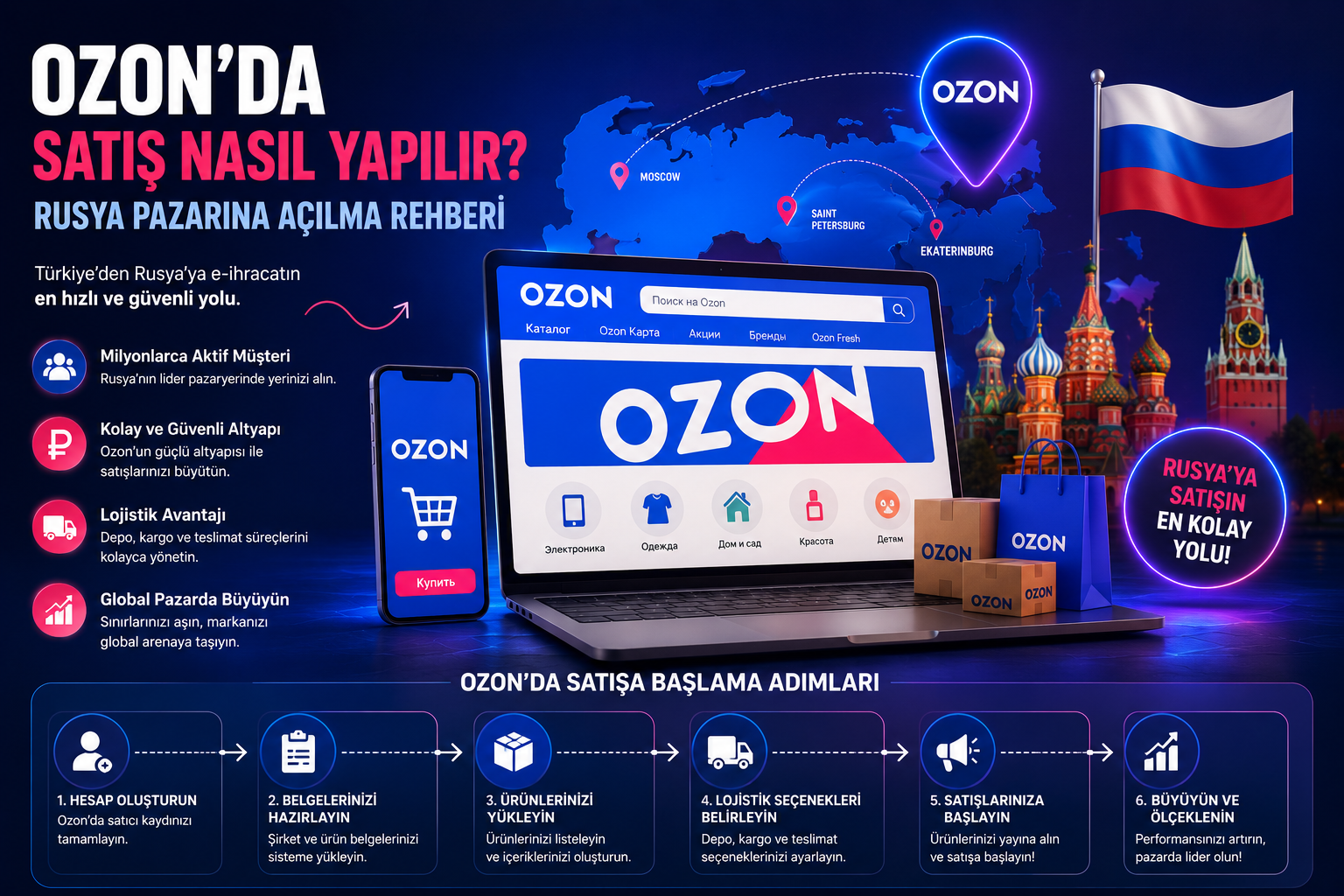 Ozon’da Satış Nasıl Yapılır? Rusya Pazarına Açılma Rehberi